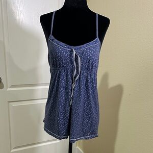 Classic Y2K Hollister Blue Baby Doll tank camisole with skull Details. Large